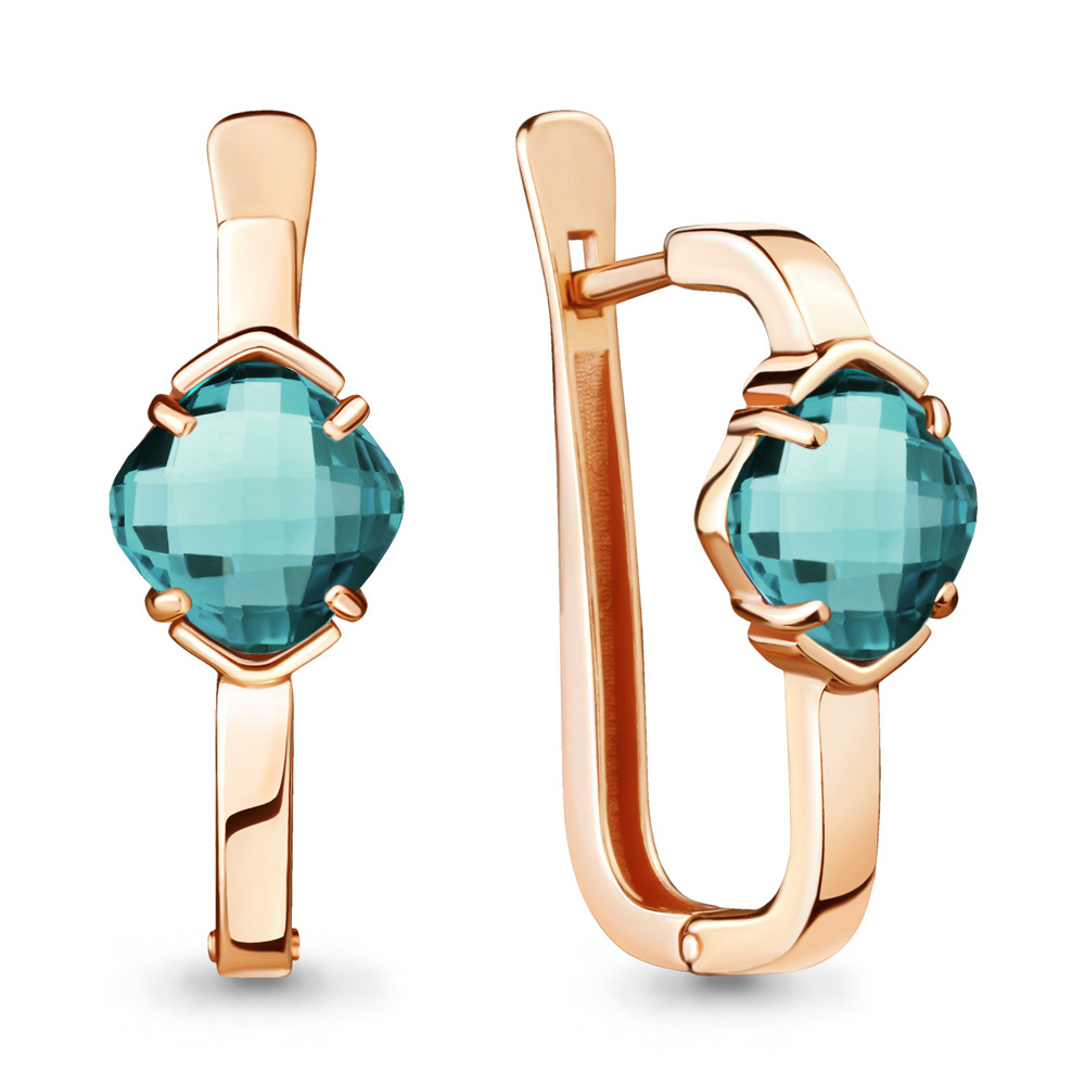 

Серьги из серебра с турмалином искусственным Aquamarine 4725688, 4725688_925_з