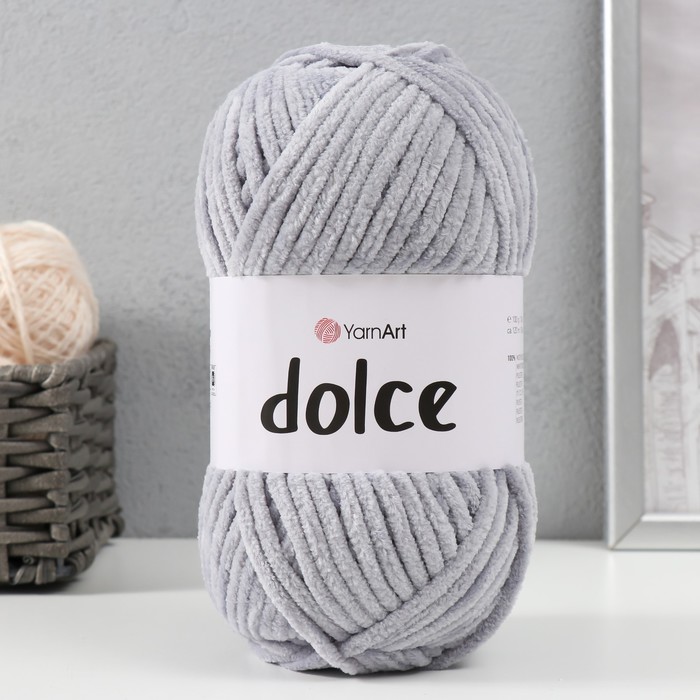 

Пряжа YarnArt Dolce 9938440, 100% микрополиэстер 120м, 100гр 782 св.серый