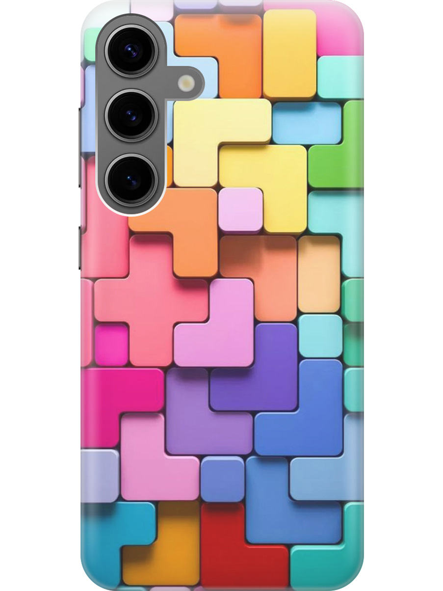 

Силиконовый чехол на Samsung Galaxy S24 с рисунком "Паттерн из блоков", Голубой;розовый, 20011912