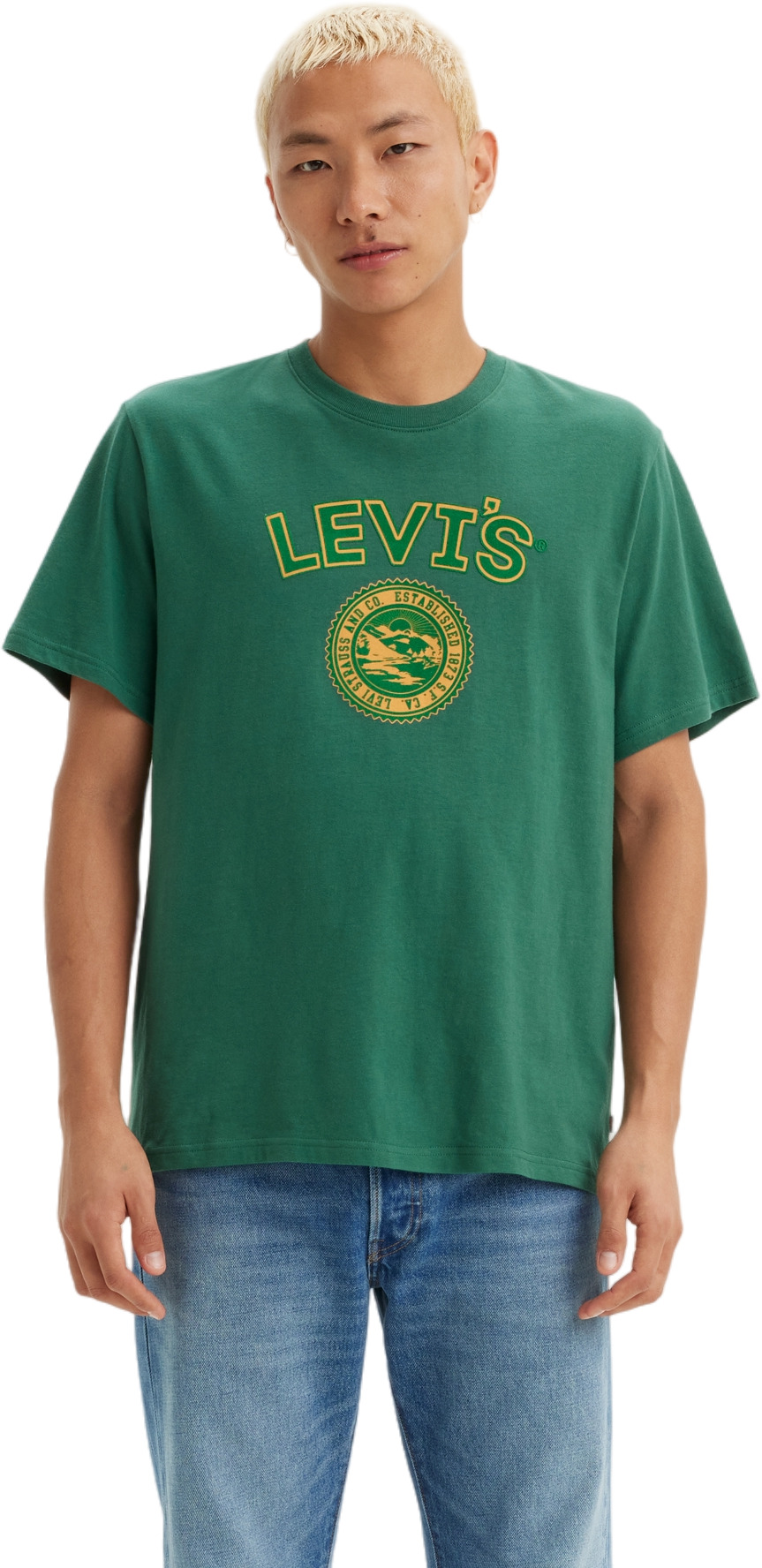 

Футболка мужская Levi's Ss Relaxed Fit Tee Greens зеленая M, Зеленый, Ss Relaxed Fit Tee Greens