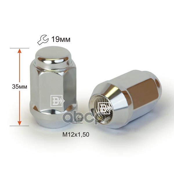 

Гайка Колеса M 12 X 1,5 Х 34 Хром Конус С Выступом Закрытая Ключ 19 Вектор Вектор 801445 C