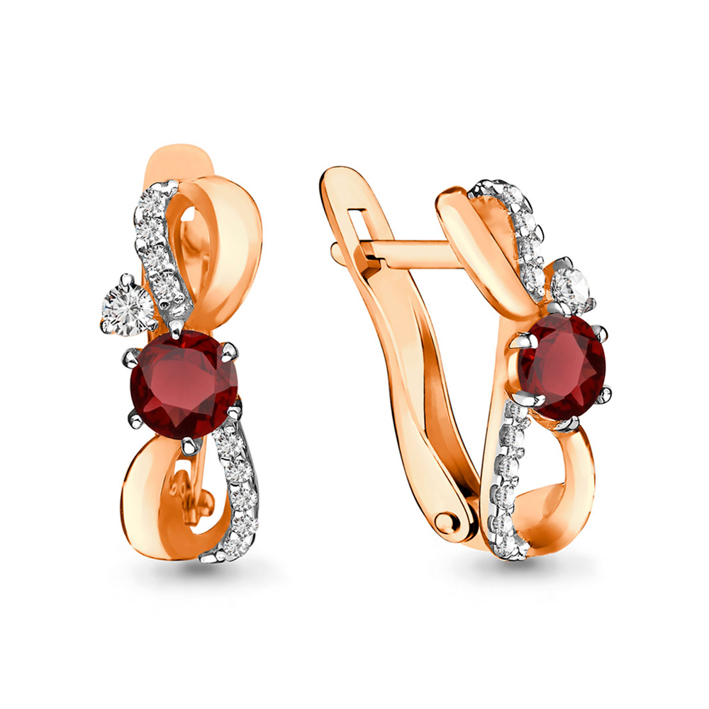 

Серьги из серебра с гранатом Aquamarine 4734003А_925_з, 4734003А_925_з