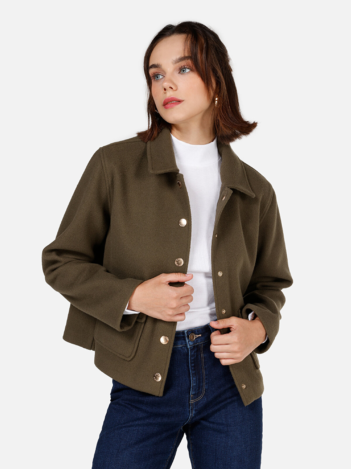 Жакет женский Colins CL1070231 хаки XS 3990₽