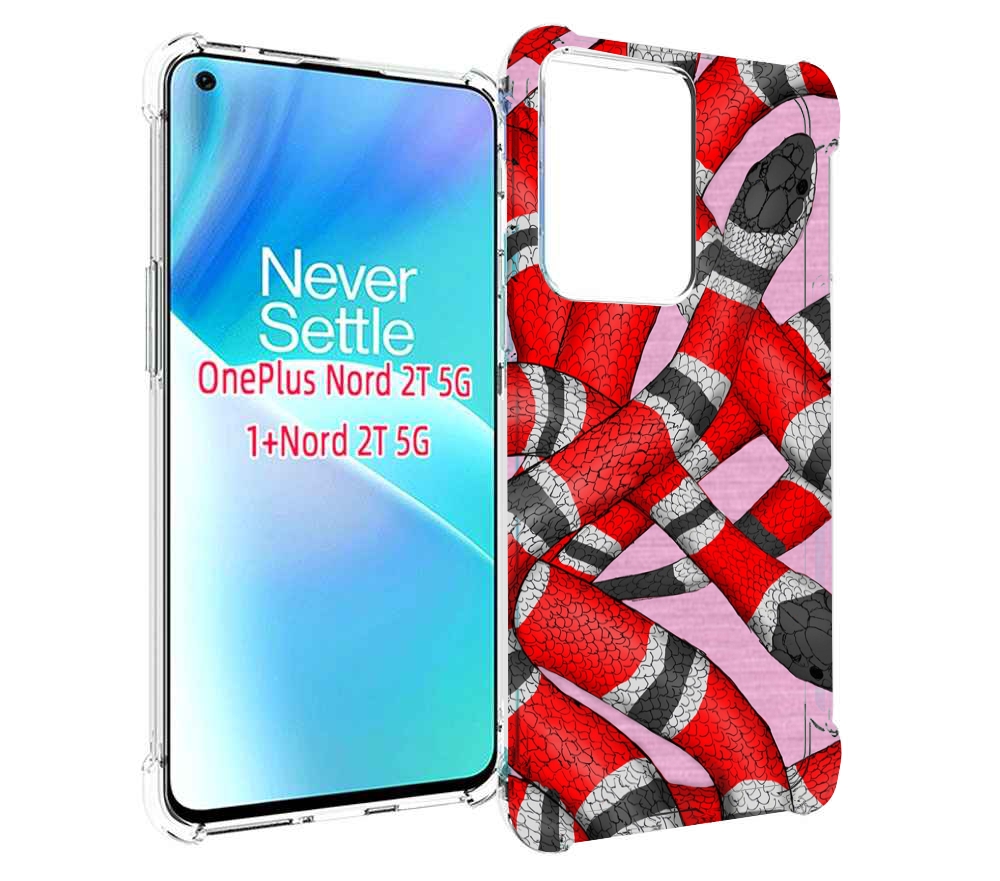 

Чехол MyPads змея-красно-черно-белый для OnePlus Nord 2T, Прозрачный, Tocco