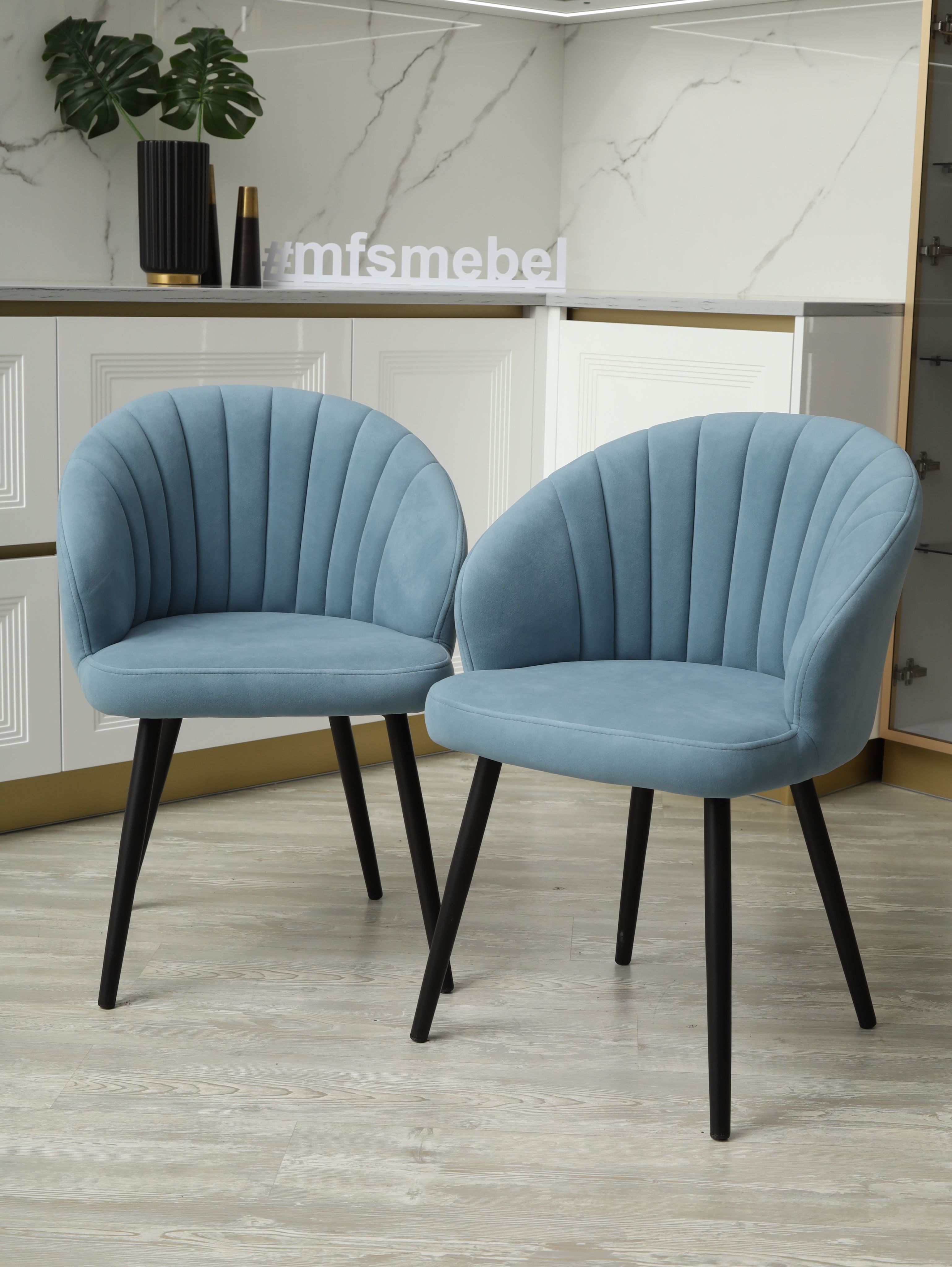 

Комплект стульев MFSMEBEL Зефир для кухни голубой, 2 шт., Зефир