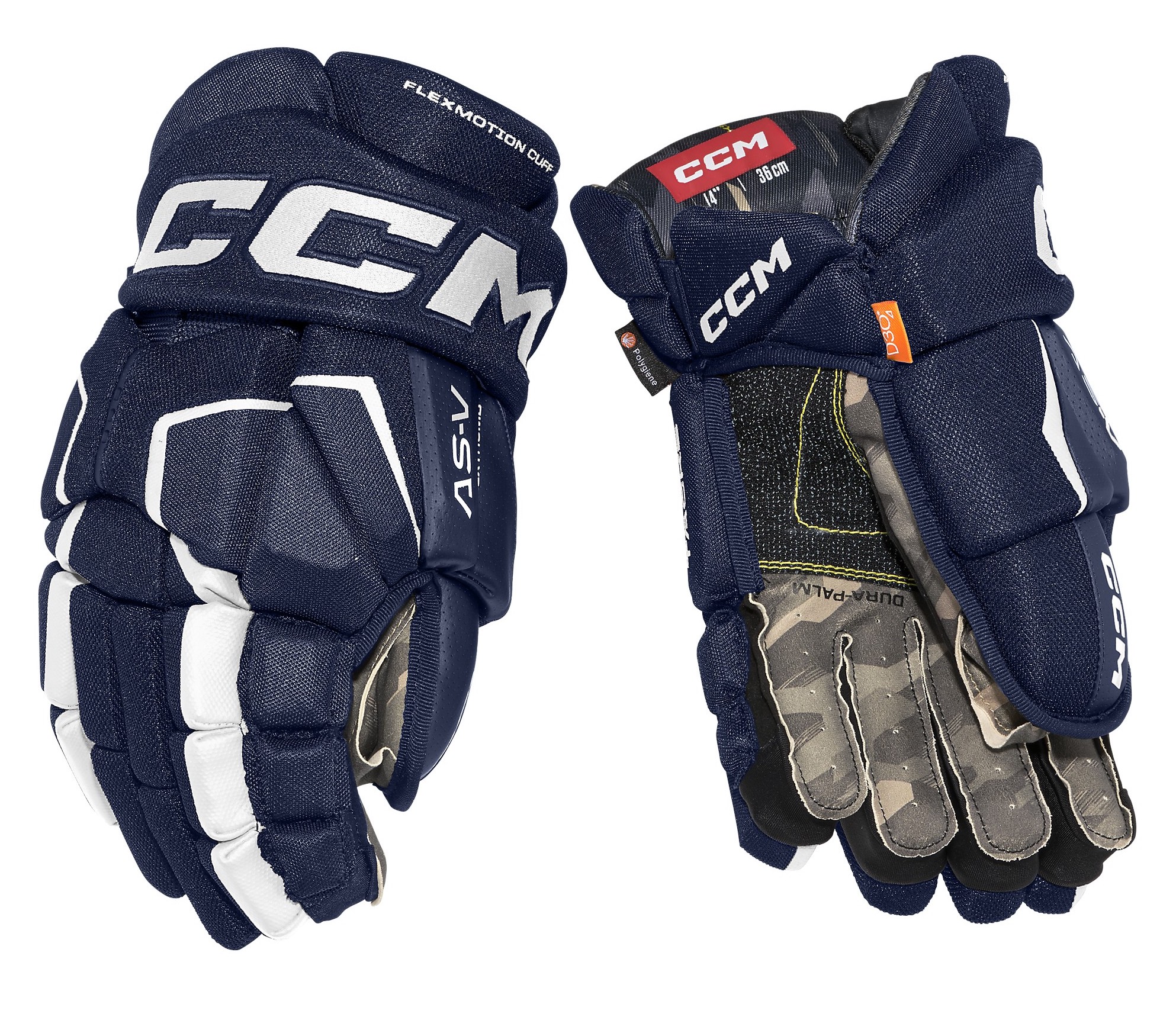 Перчатки хоккейные CCM TACKS AS-V Senior NAVY/WHITE 14