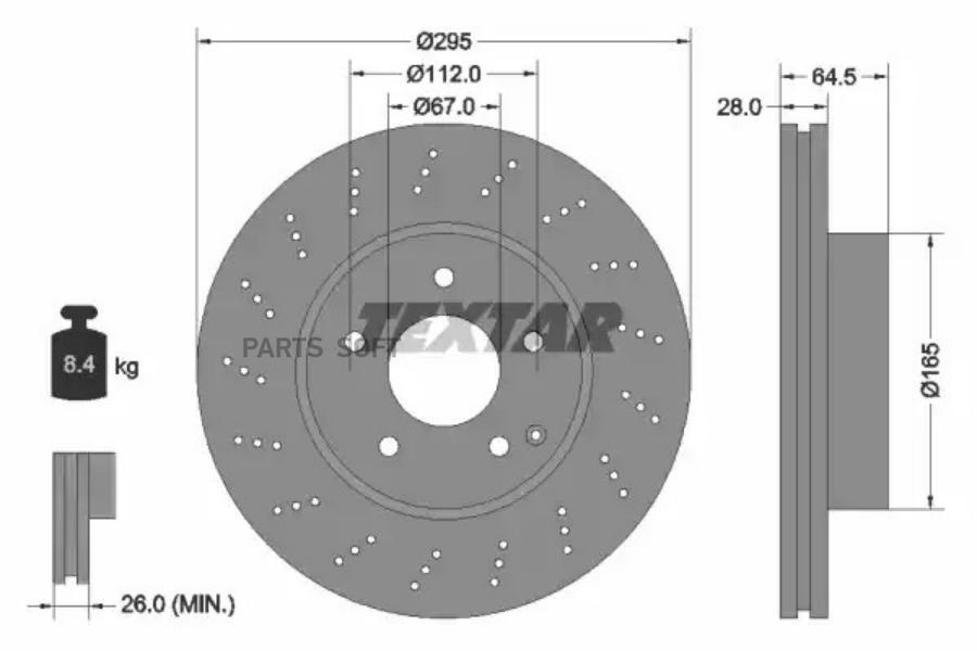 

TEXTAR 92165003 Тормозной диск