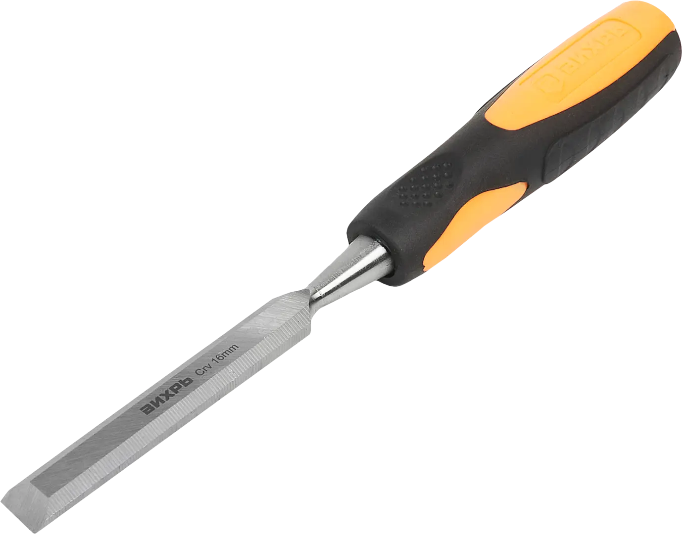 Стамеска-долото Вихрь 16 мм, усиленная двухкомпонентная ручка стамеска долото вихрь 12 мм