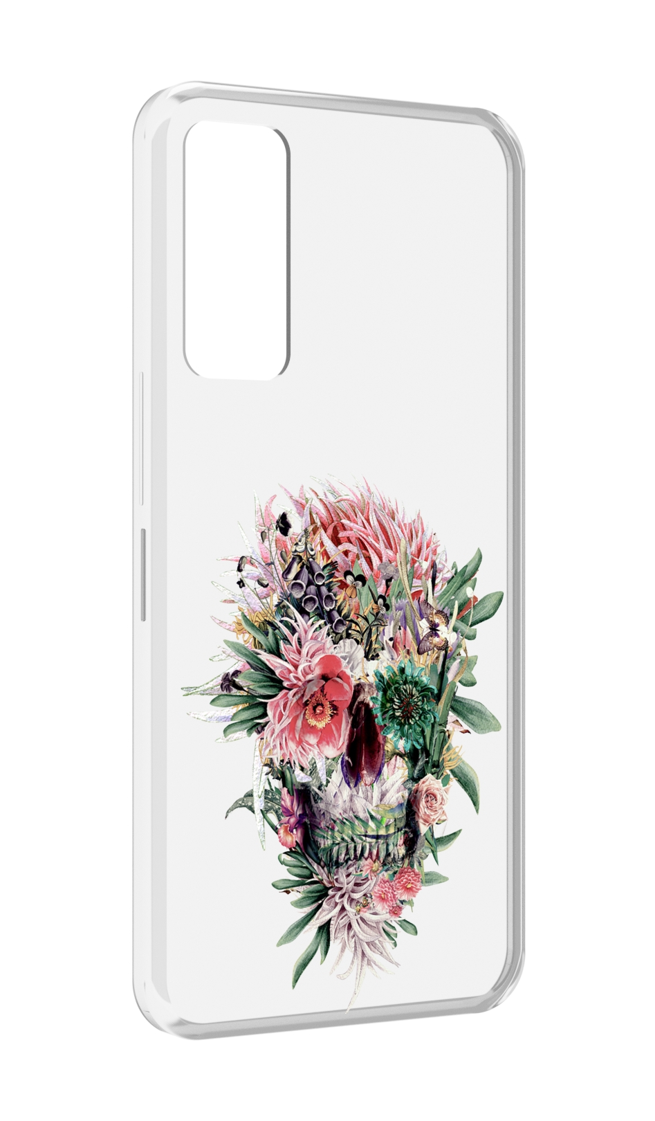 

Чехол MyPads череп из цветов для TCL 30 / TCL 30 5G / TCL 30+ plus, Прозрачный, Tocco