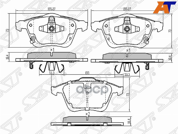 

Колодки Тормозные Перед Mazda 6/Atenza Gg#/Gh# SAT STGPYA3323ZG