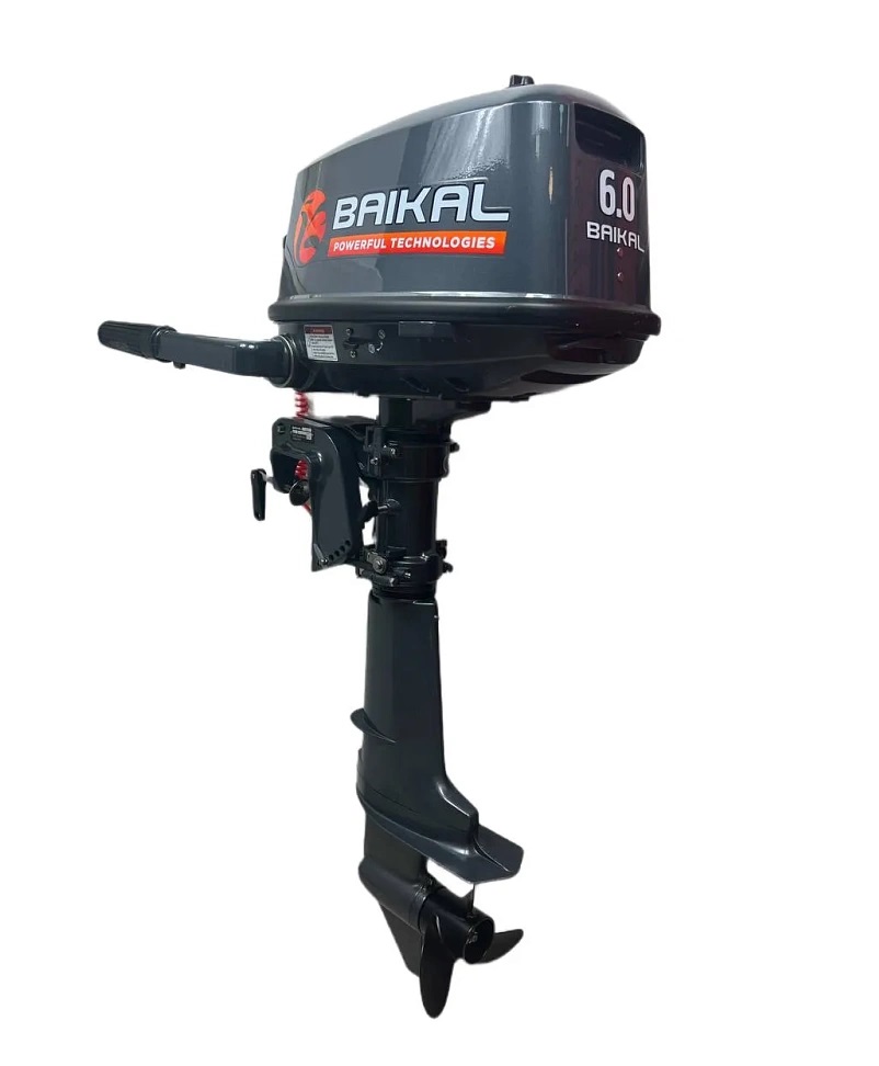 

Лодочный мотор Baikal 6 HP двухтактный, Серый