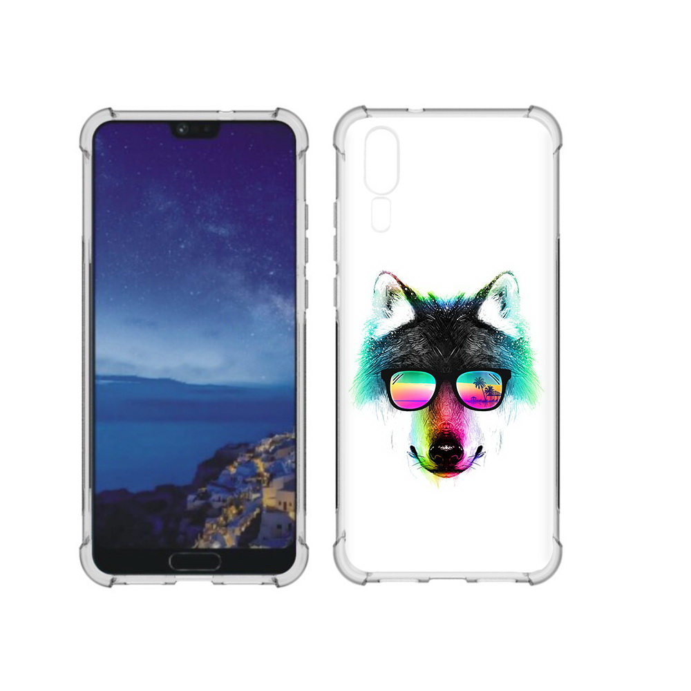 

Чехол MyPads Tocco для Huawei P20 радужный волк (PT108006.52.567), Прозрачный, Tocco
