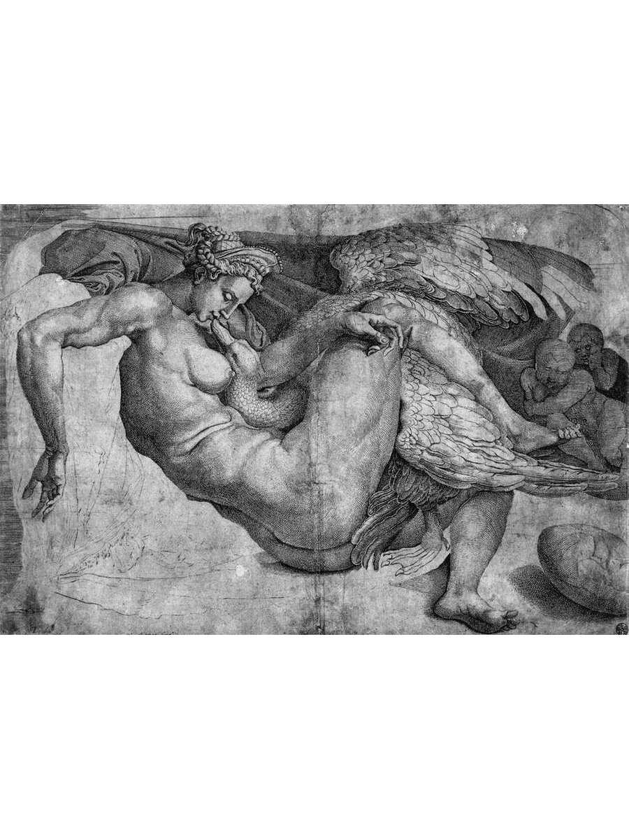 

Постер DRABS A2 Микеланджело Буонарроти Leda and the Swan