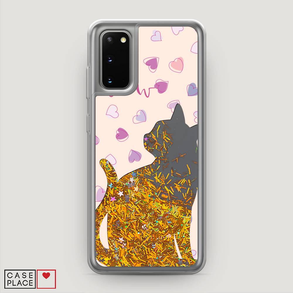 

Жидкий чехол с блестками "Прозрачный кот" на Samsung Galaxy S20, 29290-1