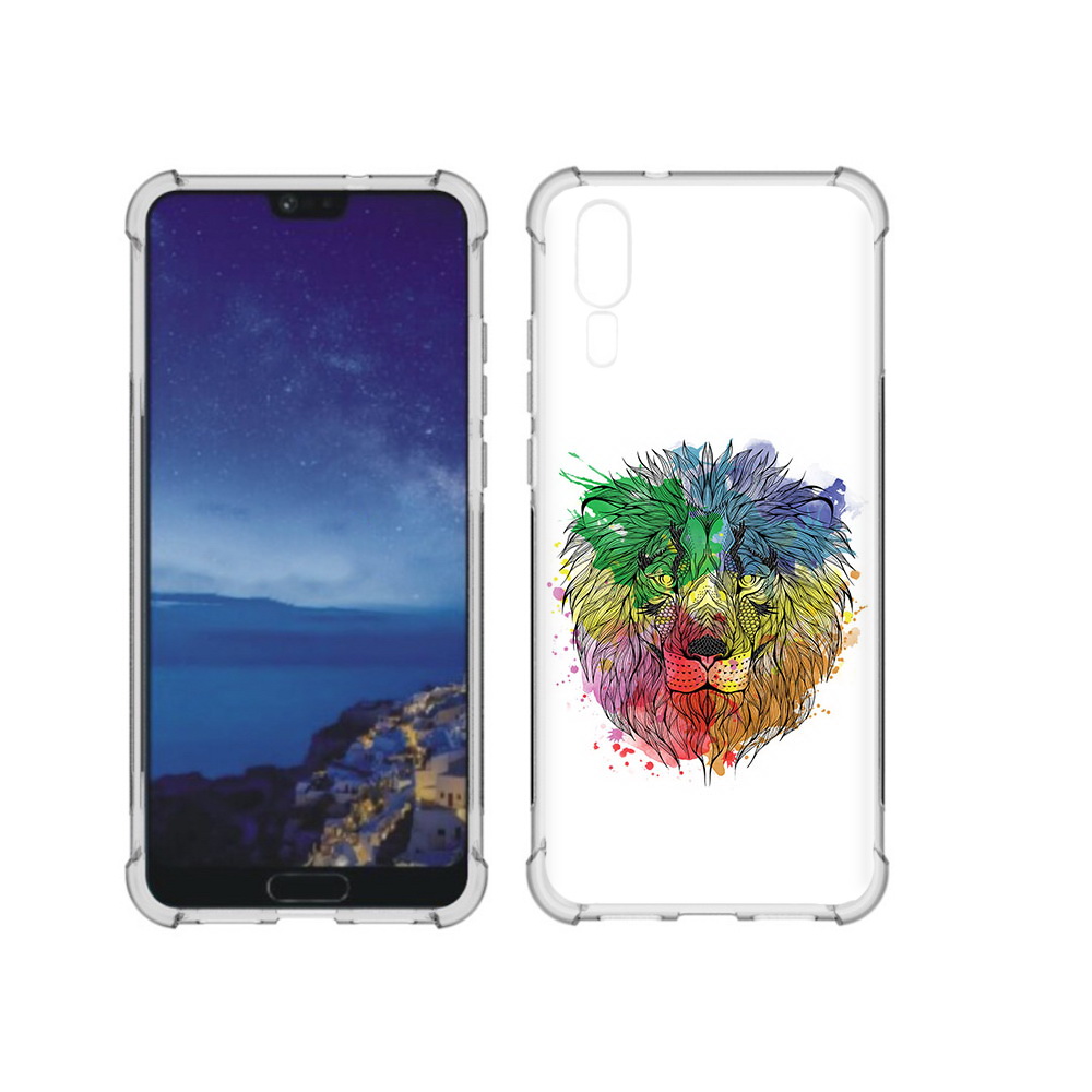 

Чехол MyPads Tocco для Huawei P20 разноцветный гордый лев (PT108006.52.573), Прозрачный, Tocco