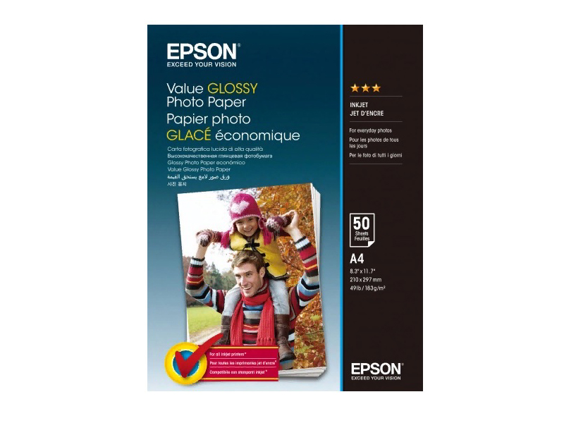 фото Фотобумага epson value glossy photo paper a4 183g/m2 50 листов c13s400036