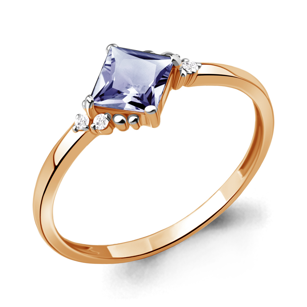 

Кольцо из красного золота с бриллиантом/танзанитом р., Aquamarine 964244к, 964244к_585_кз