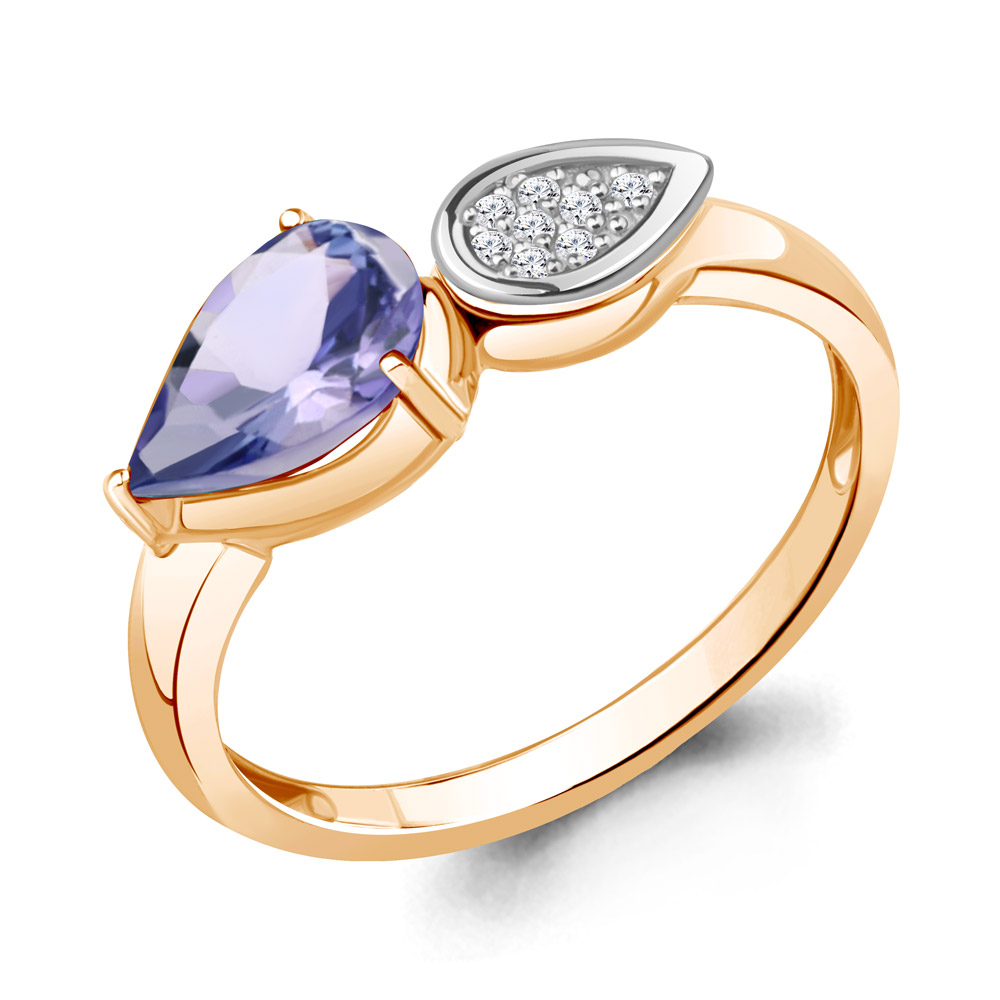 

Кольцо из красного золота с бриллиантом/танзанитом р., Aquamarine 964246к, 964246к_585_кз