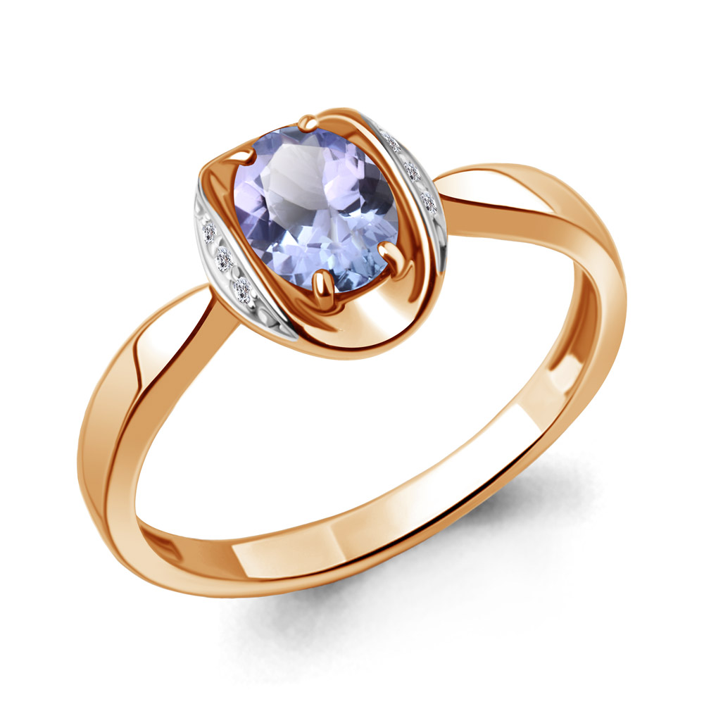 

Кольцо из красного золота с бриллиантом/танзанитом р., Aquamarine 964250к, 964250к_585_кз