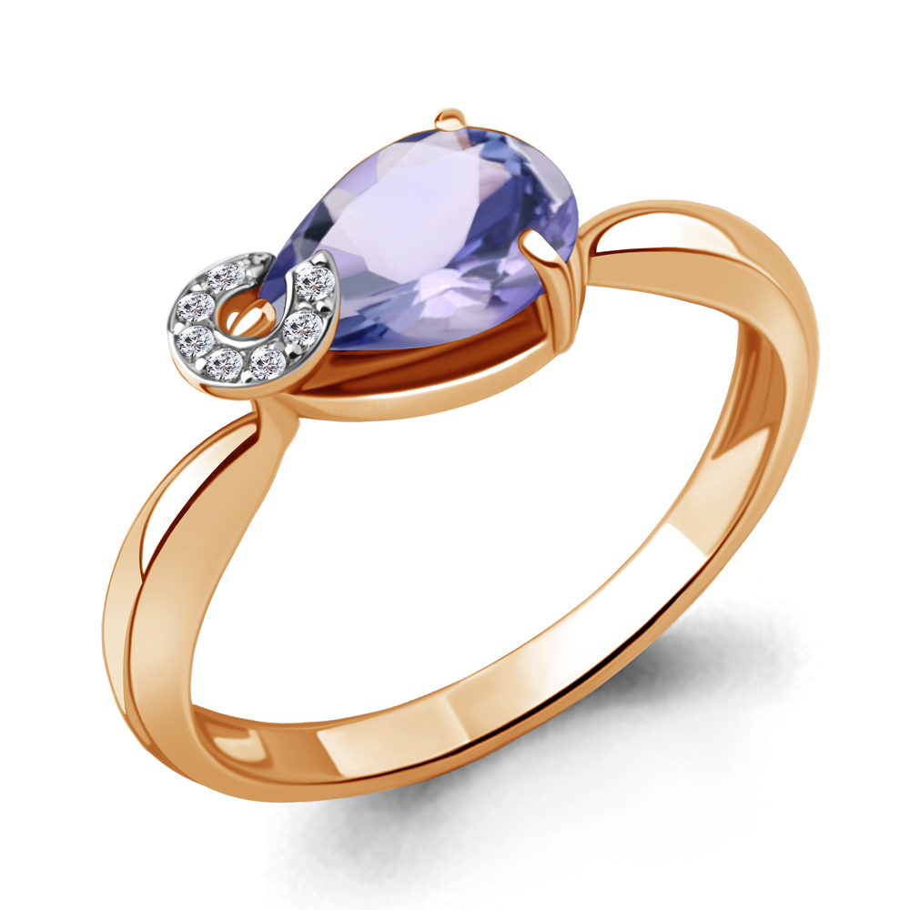 

Кольцо из красного золота с бриллиантом/танзанитом р., Aquamarine 964252к, 964252к_585_кз