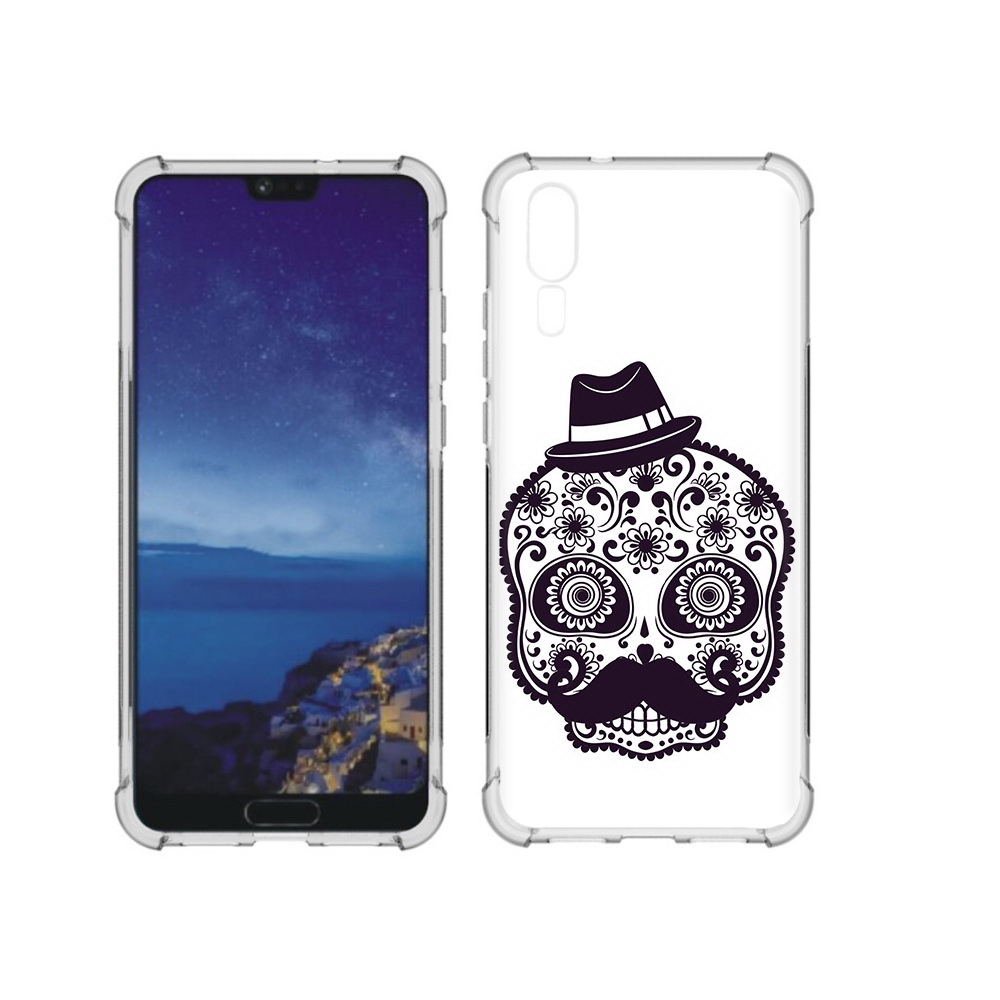 

Чехол MyPads Tocco для Huawei P20 разрисованный скелет (PT108006.52.575), Прозрачный, Tocco