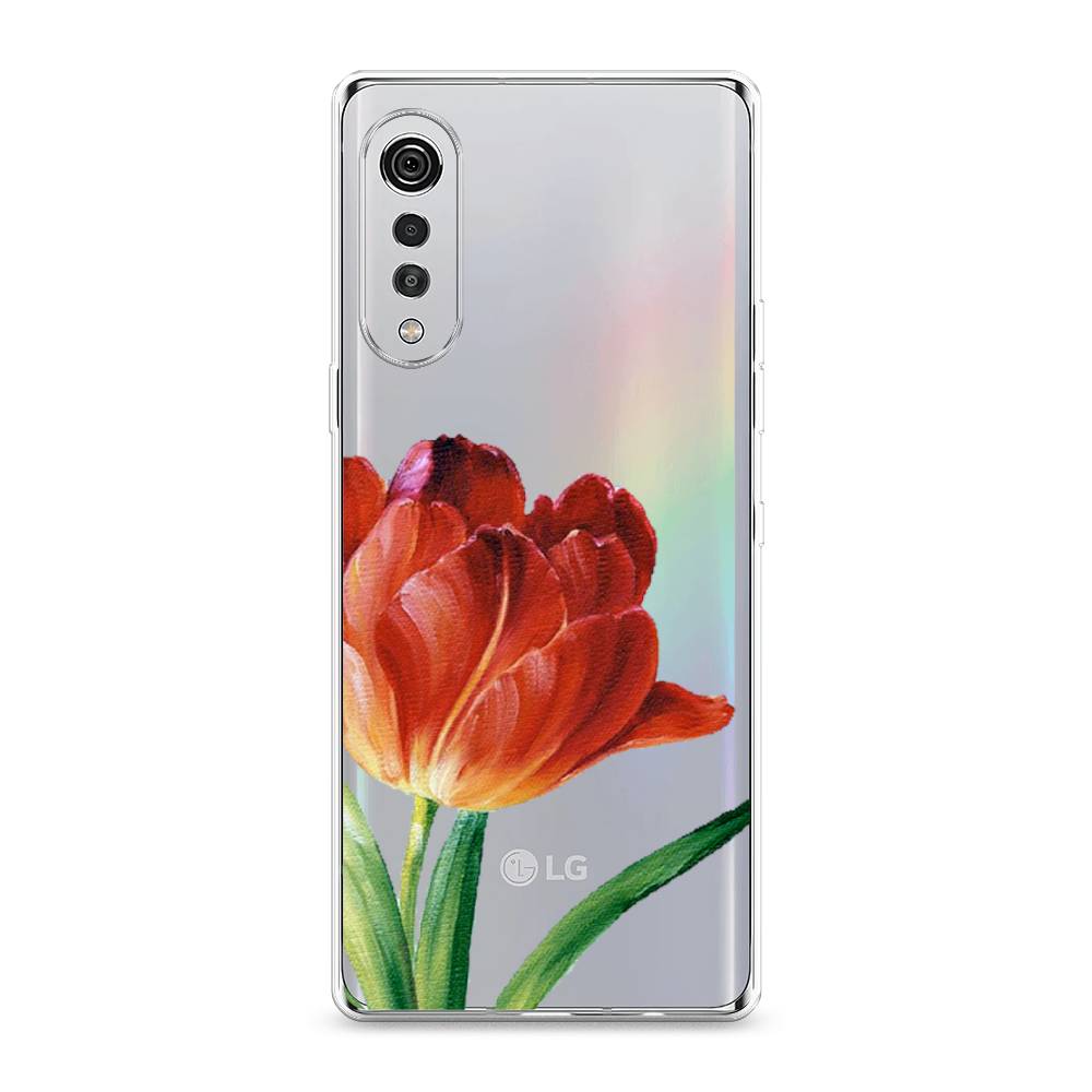 фото Чехол awog "красный тюльпан" для lg velvet 4g/5g