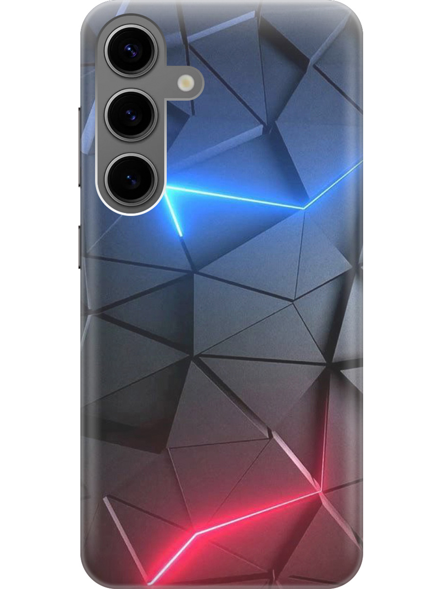 

Силиконовый чехол на Samsung Galaxy S24 с рисунком "Графитовые грани", Серый;синий, 20011912