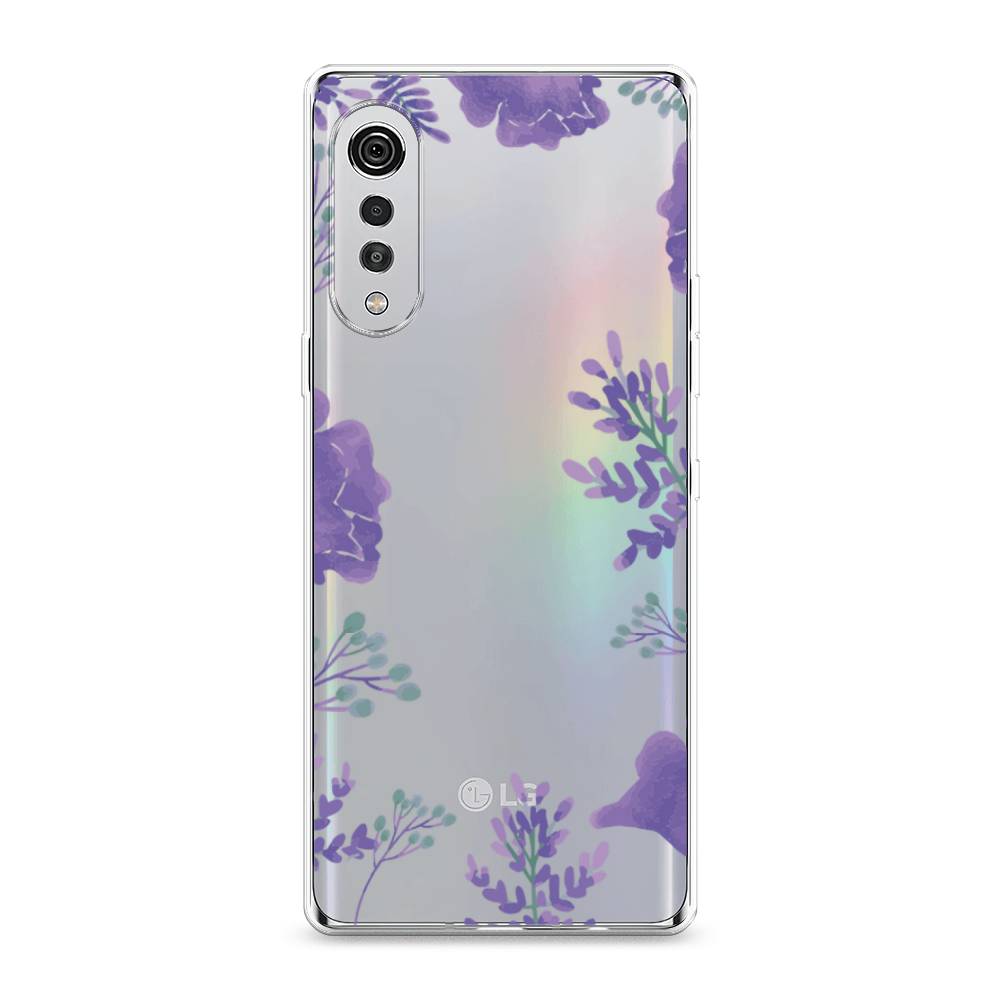 

Чехол Awog на LG Velvet 4G/5G "Сиреневая цветочная рамка", 84450-8