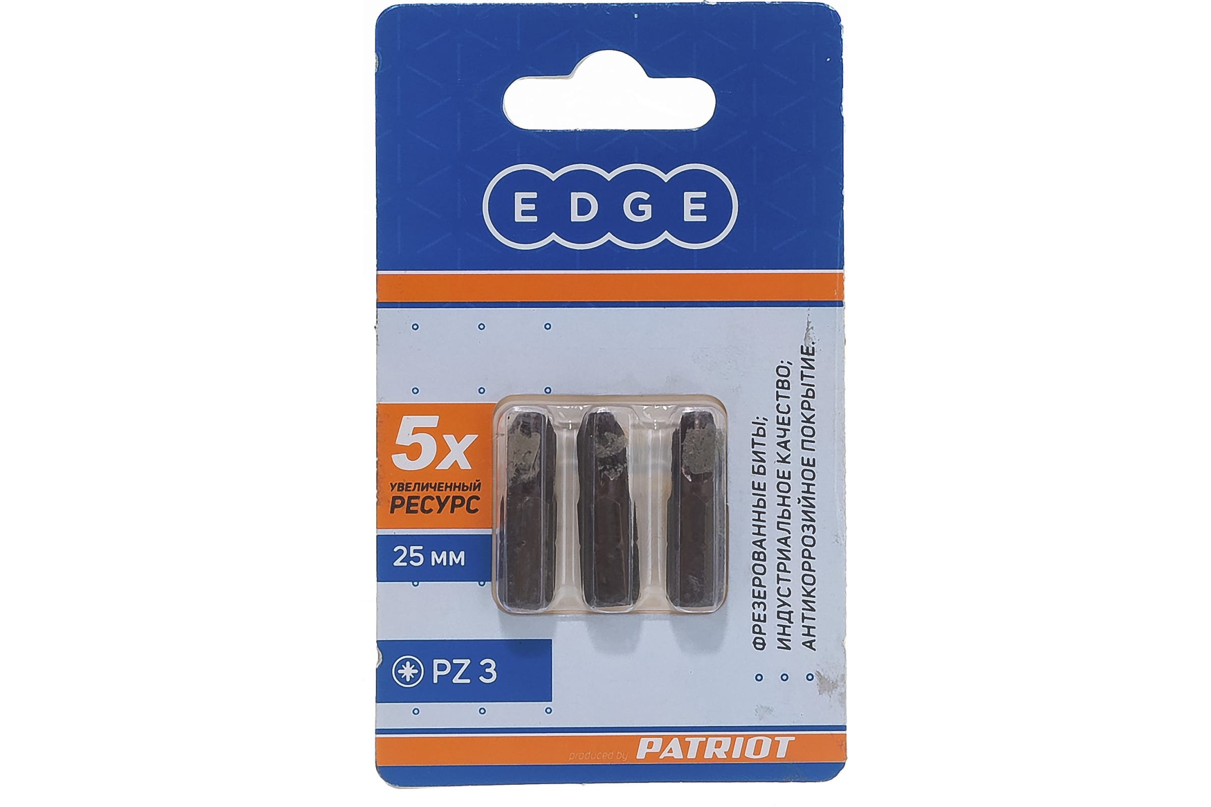 EDGE by PATRIOT Бита PZ3 длина 25 мм, 3шт в блистере 818010014 бита edge by patriot