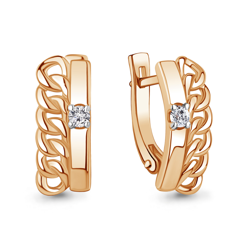 

Серьги из красного золота с бриллиантом Aquamarine 943004к, 943004к_585_кз