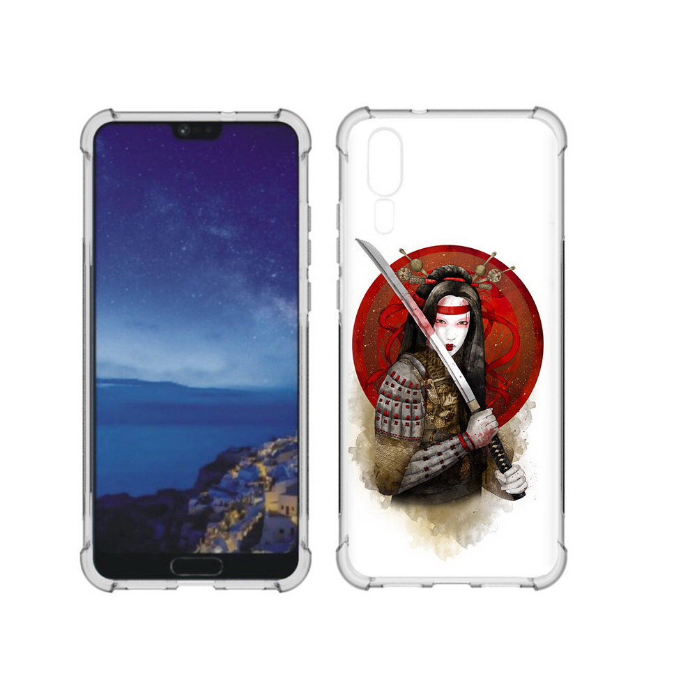 

Чехол MyPads Tocco для Huawei P20 рисованная девушка с катаной (PT108006.52.580), Прозрачный, Tocco