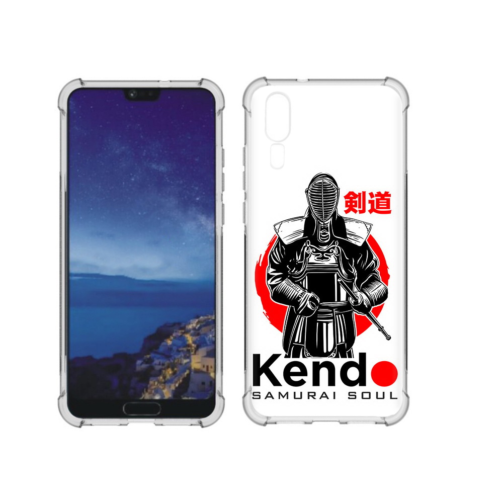 

Чехол MyPads Tocco для Huawei P20 рисованый самурай (PT108006.52.581), Прозрачный, Tocco