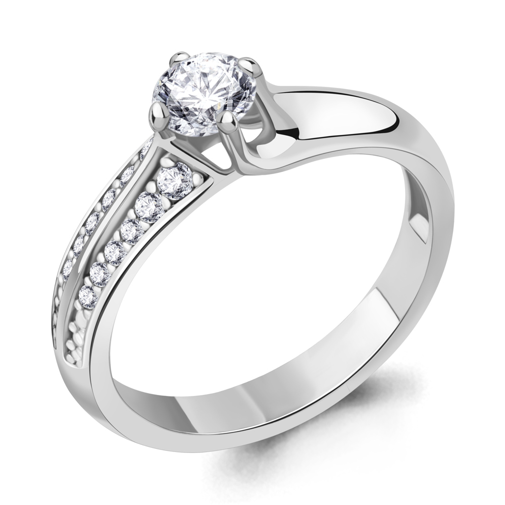 

Кольцо помолвочное из серебра с фианитом р. Aquamarine 67890А, 67890А_925_р