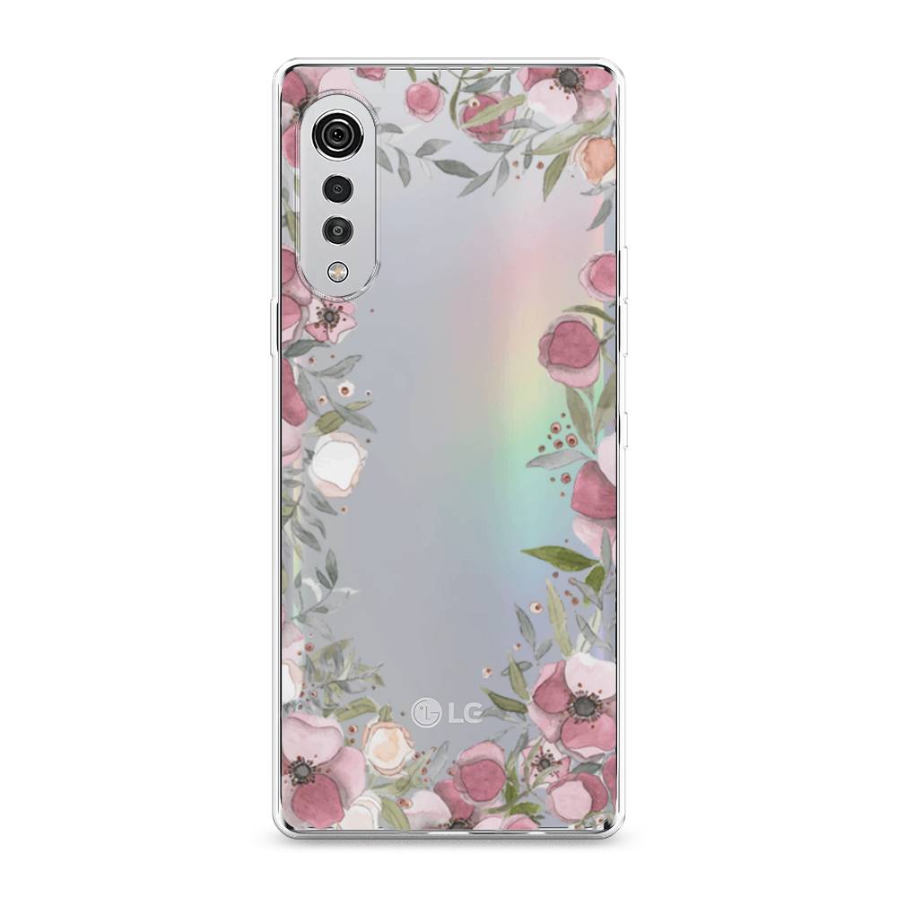фото Чехол awog "розовая цветочная рамка" для lg velvet 4g/5g