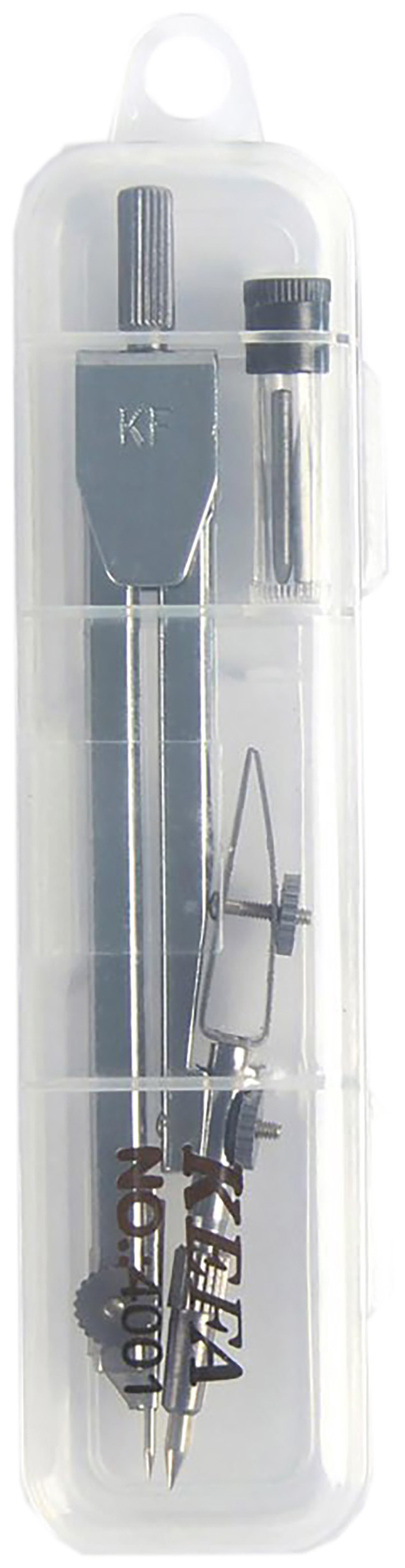 фото Кронциркуль металлический с рейсфедором 120 мм, в пластиковом пенале, с грифелем nobrand
