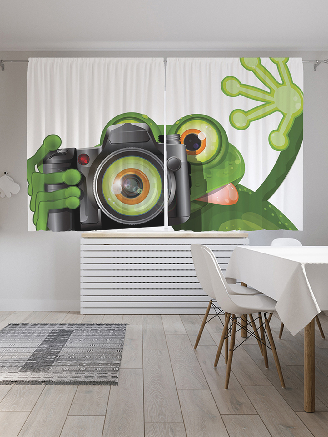 

Шторы с фотопечатью "Лягушка фотограф" из сатена, 290х180 см