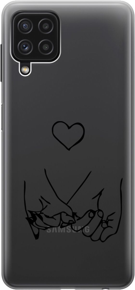 

Чехол на Samsung Galaxy A22 "Lovers Hands" прозрачный, Прозрачный;черный, 5366