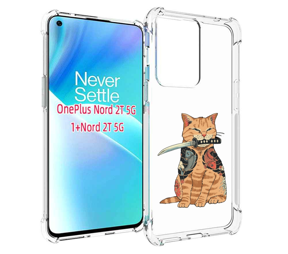 

Чехол MyPads кот-с-катаной для OnePlus Nord 2T, Прозрачный, Tocco