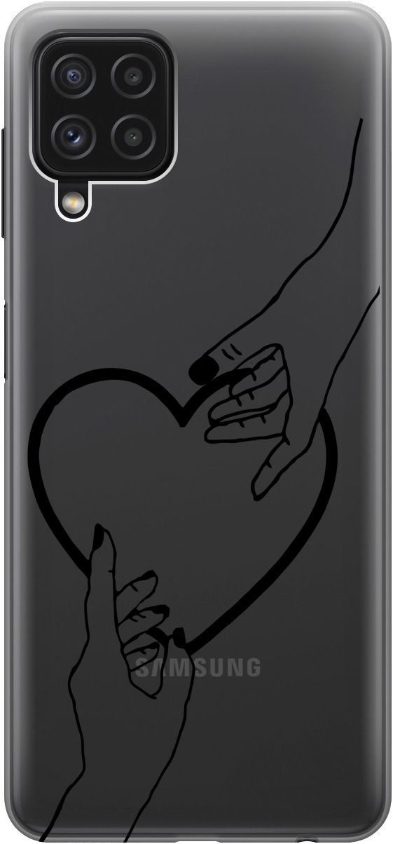 

Чехол на Samsung Galaxy A22 "Hands" прозрачный, Прозрачный;черный, 5366