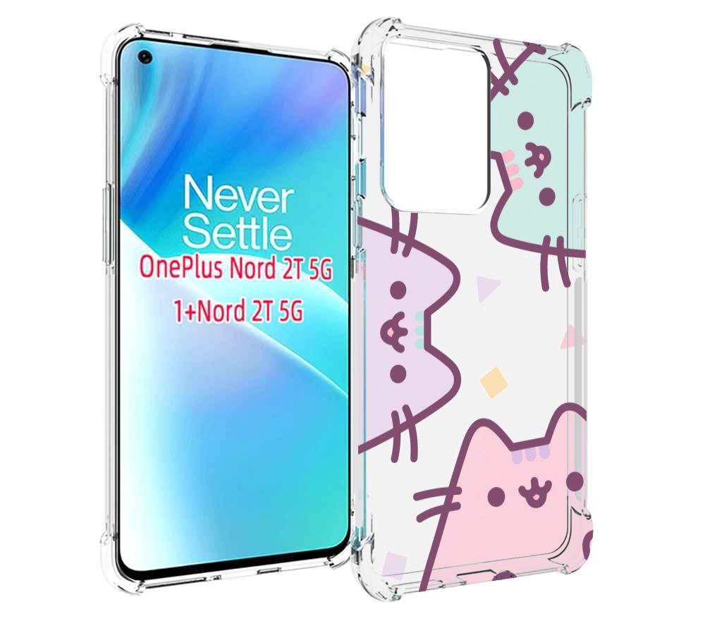 

Чехол MyPads котики зеленый фиолетовый розовый женский для OnePlus Nord 2T, Прозрачный, Tocco