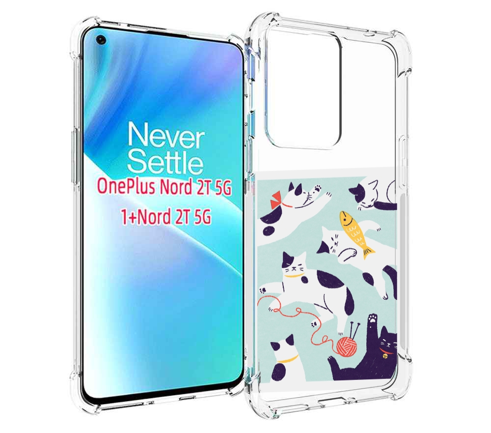 

Чехол MyPads коты-с-клубками для OnePlus Nord 2T, Прозрачный, Tocco