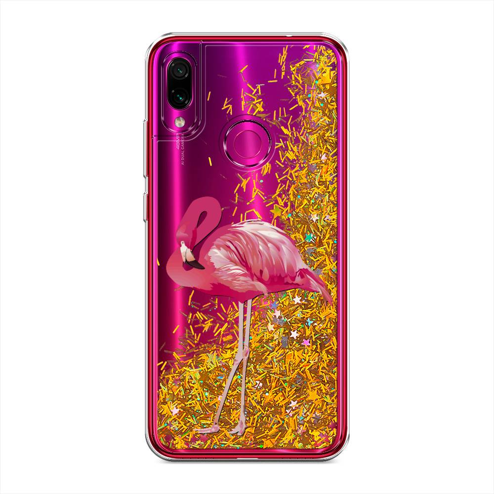 

Жидкий чехол с блестками "Застенчивый фламинго" на Xiaomi Redmi Note 7, 34790-1