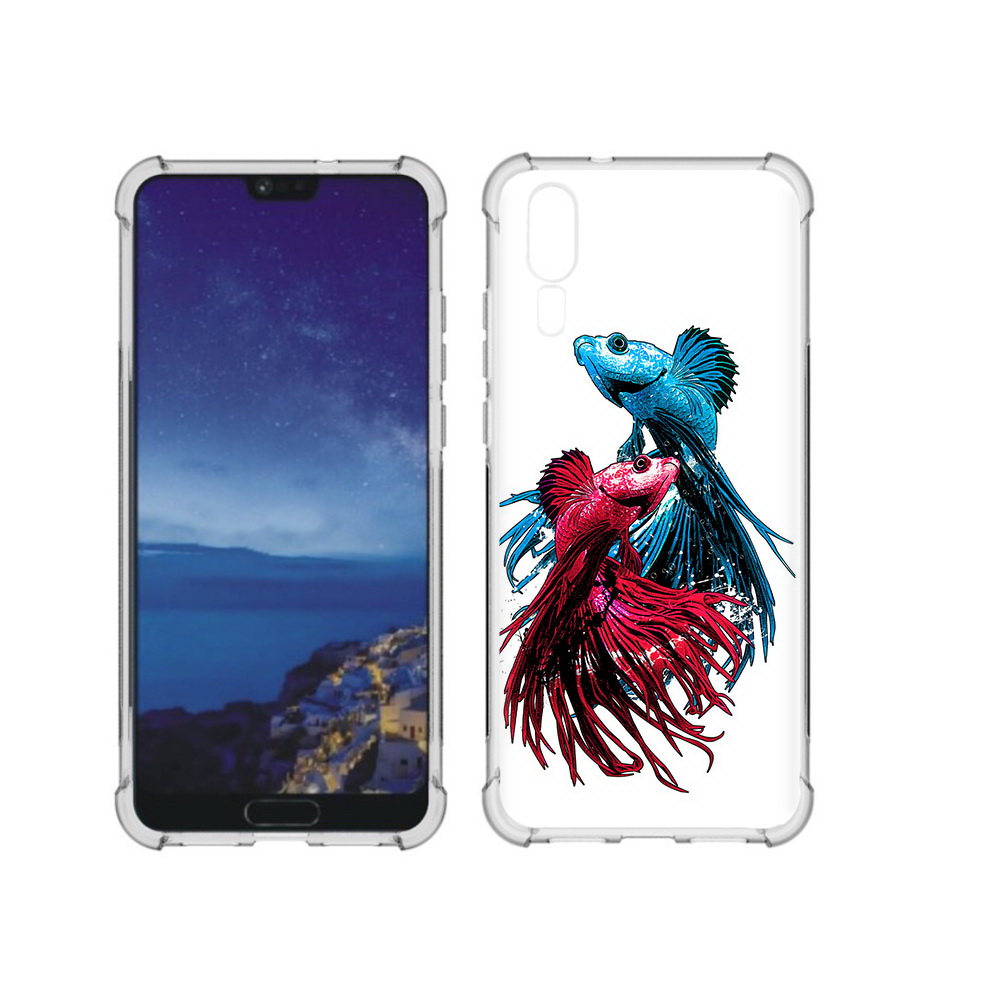 

Чехол MyPads Tocco для Huawei P20 рыбы петушки (PT108006.52.592), Прозрачный, Tocco