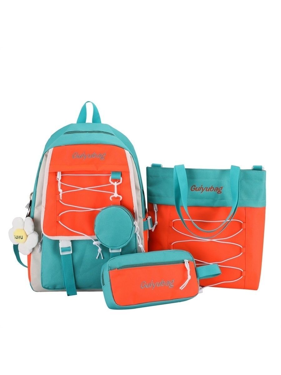 

Рюкзак LuxeStyle школьный, РШ001, Голубой, школьный