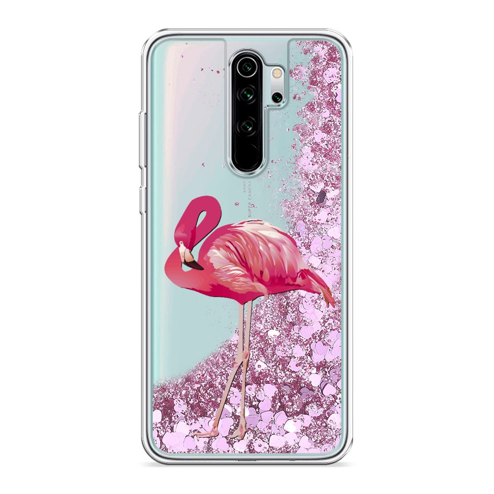 

Жидкий чехол с блестками "Застенчивый фламинго" на Xiaomi Redmi Note 8 Pro