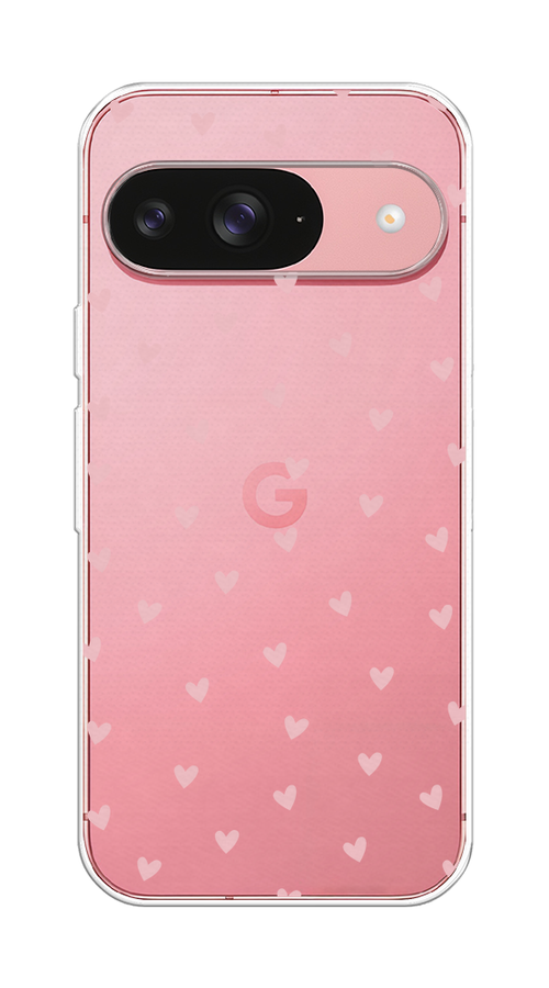 

Чехол на Google Pixel 9 "Розовые сердечки паттерн", Розовый;прозрачный, 271950-1
