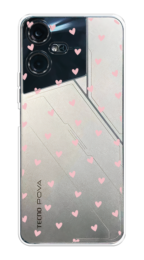

Чехол на Tecno Pova Neo 3 "Розовые сердечки паттерн", Розовый;прозрачный, 304450-1