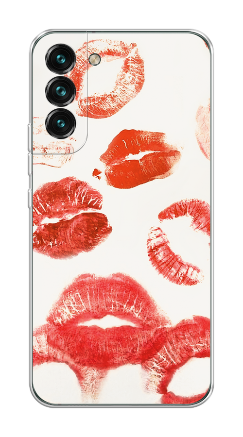 

Чехол на Samsung Galaxy S22 "Следы помады", Красный;бордовый;белый, 2103850-1