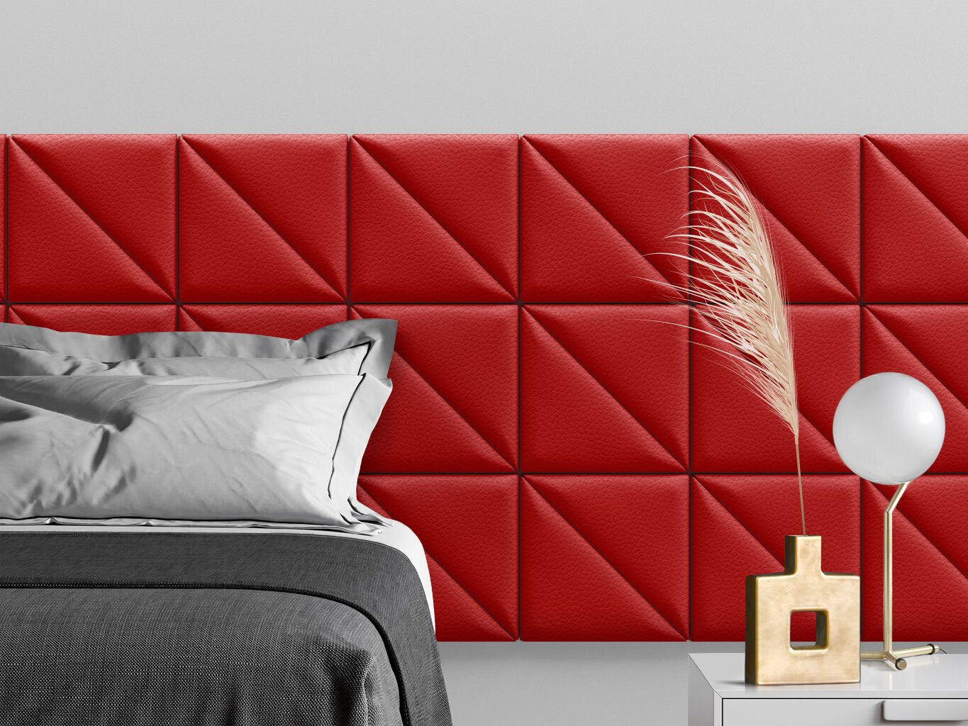 

Мягкое изголовье кровати Eco Leather Red 30х30TPL см 2 шт., Красный