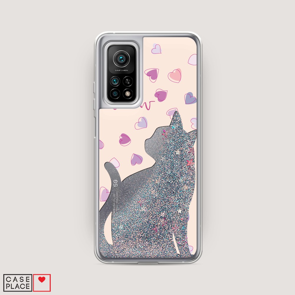 

Жидкий чехол с блестками "Прозрачный кот" на Xiaomi Mi 10T Pro